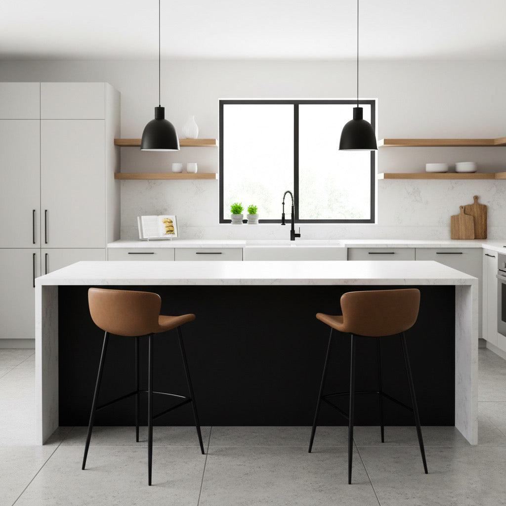 Lot de 2 tabourets en similicuir - Louis