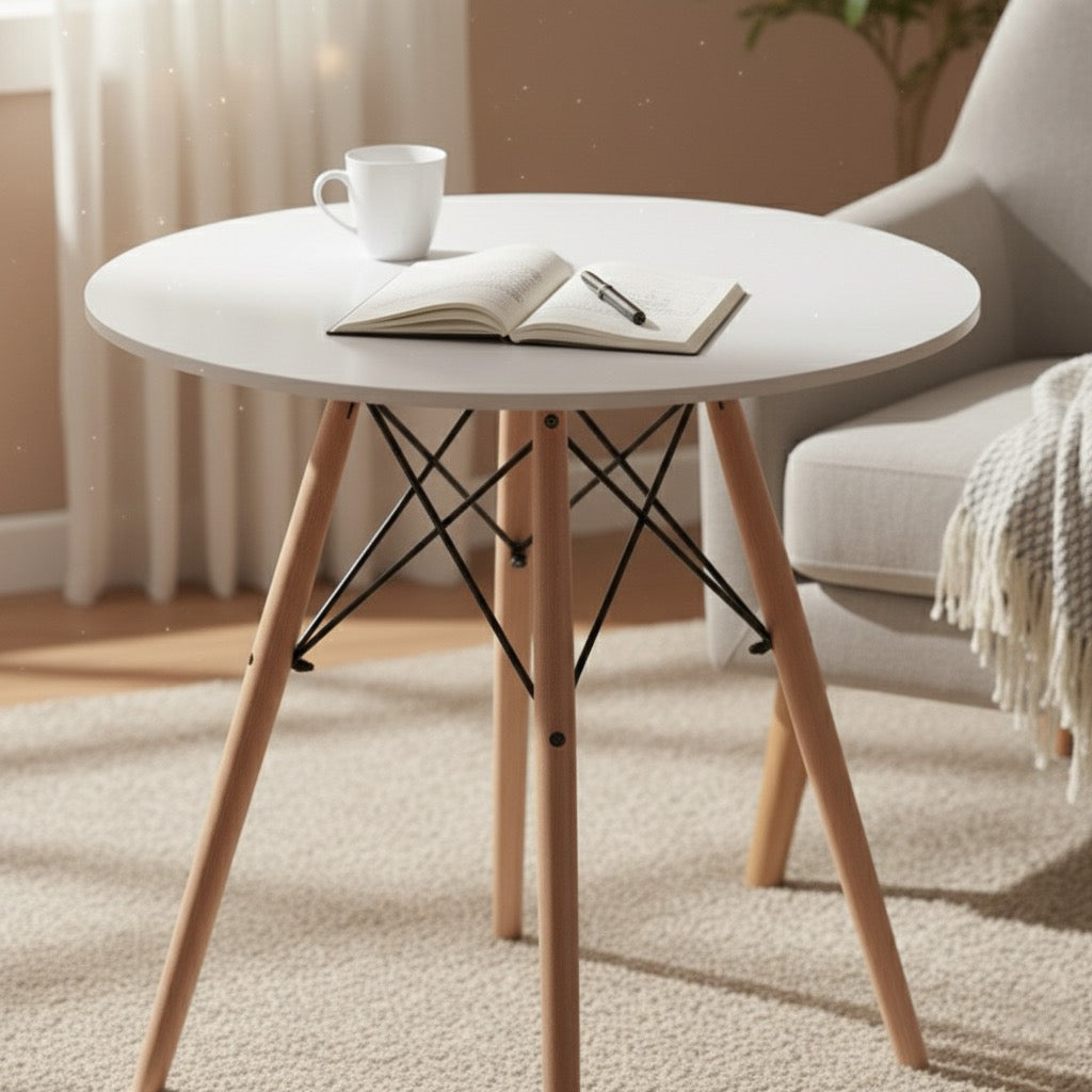 Table en bois naturel inspirée de la Tour Eiffel - James
