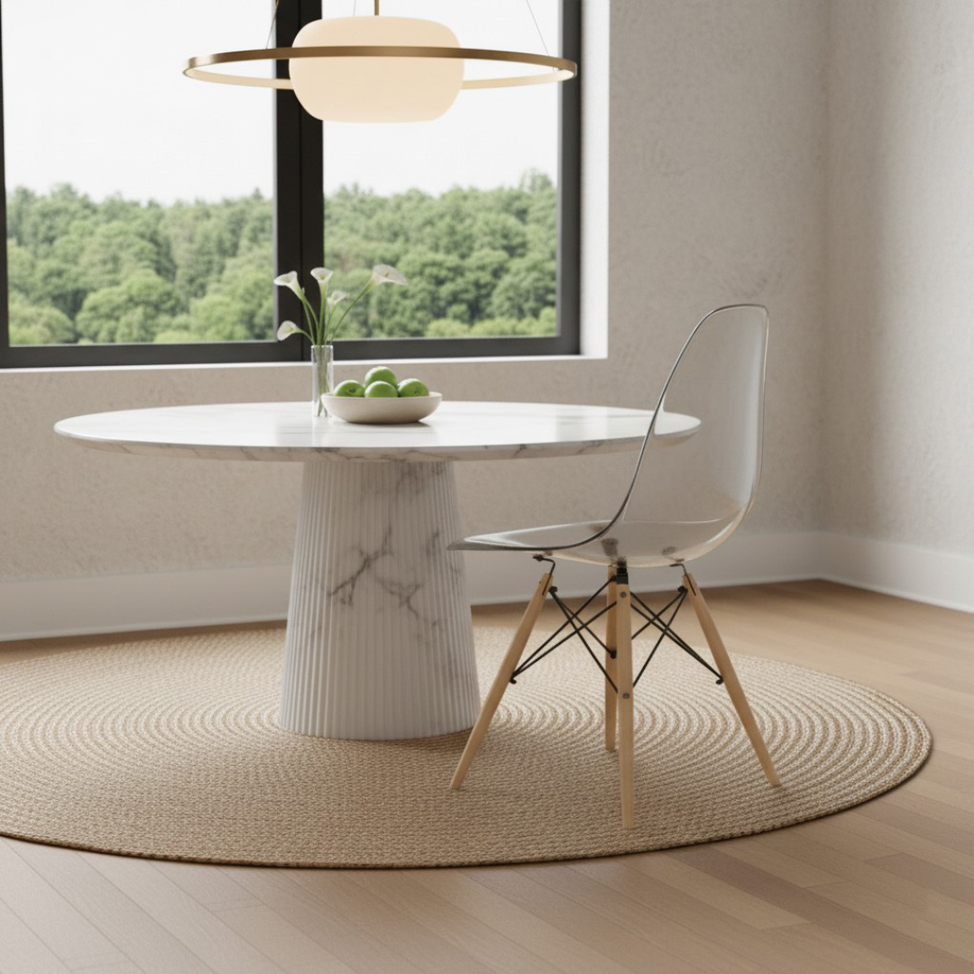 Chaise design Tour Eiffel avec base transparente - James