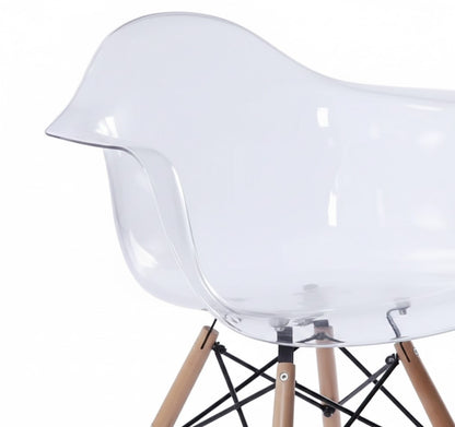 Silla de diseño con brazos base eiffel transparente - James