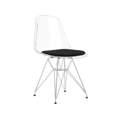 Pack de 4 sillas de diseño eiffel metal transparente - James