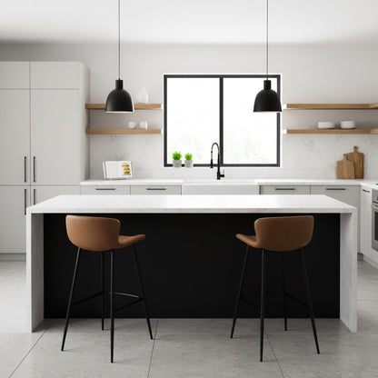 Lot de 2 tabourets en similicuir - Louis