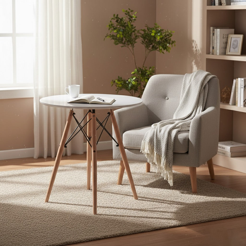 Table en bois naturel inspirée de la Tour Eiffel - James