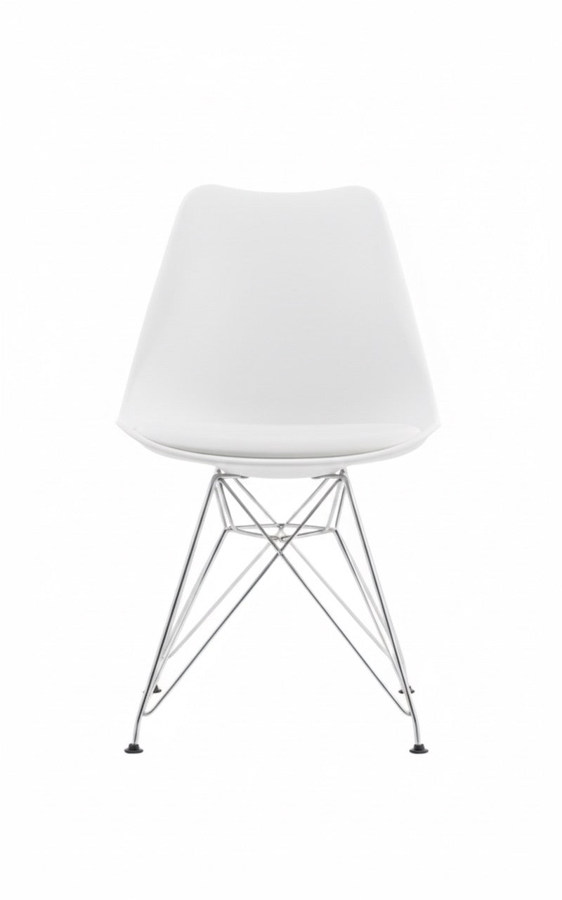 Chaise Tour Eiffel avec base métallique rembourrée - James