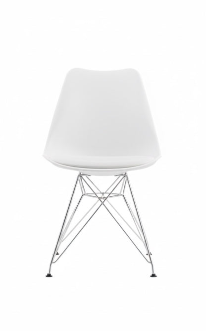 Chaise Tour Eiffel avec base métallique rembourrée - James