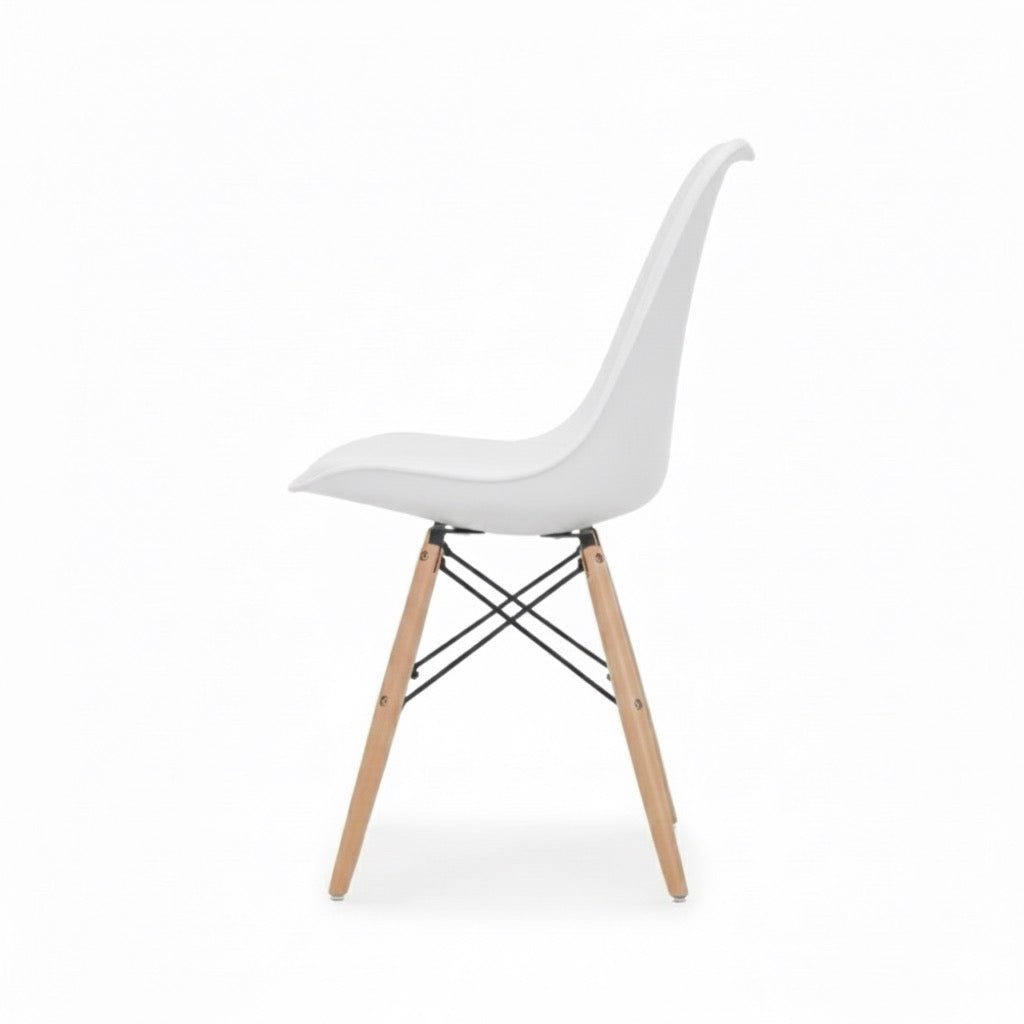 Pack de 4 sillas de diseño base Eiffel con acolchado - James