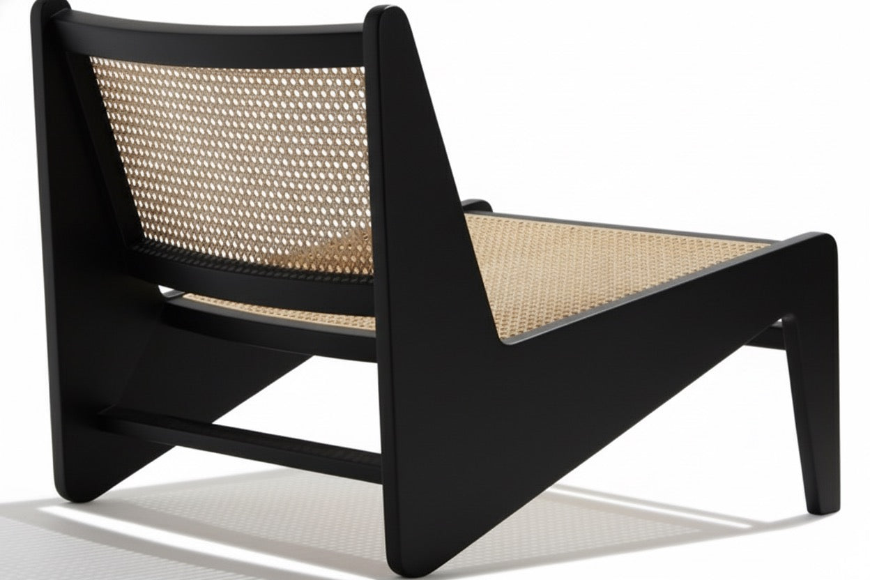 Fauteuil Cattani en bois de teck et rotin naturel