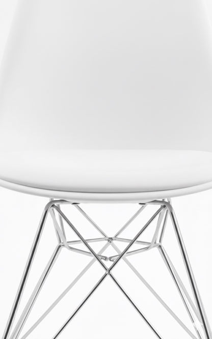 Chaise Tour Eiffel avec base métallique rembourrée - James