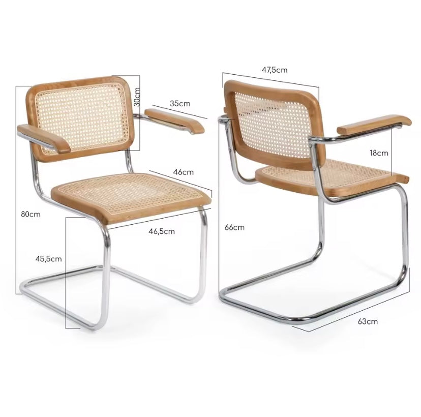 Chaise de salle à manger italienne avec accoudoirs - Cesca