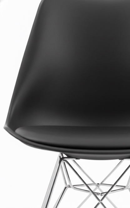 Chaise Tour Eiffel avec base métallique rembourrée - James