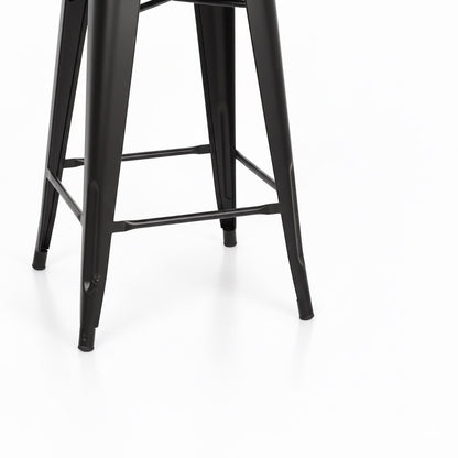 Pack de 4 taburetes asiento madera antigua - Bistro