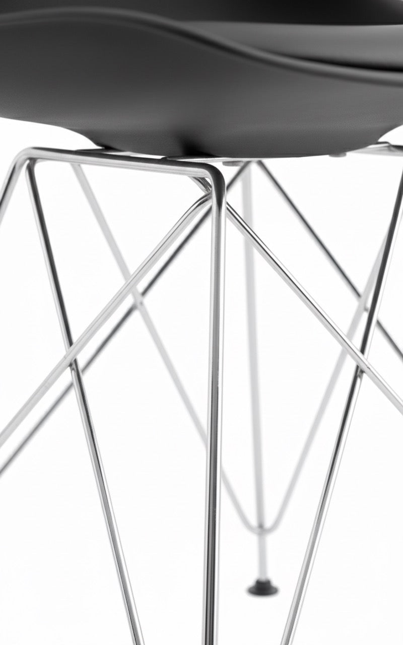 Chaise Tour Eiffel avec base métallique rembourrée - James