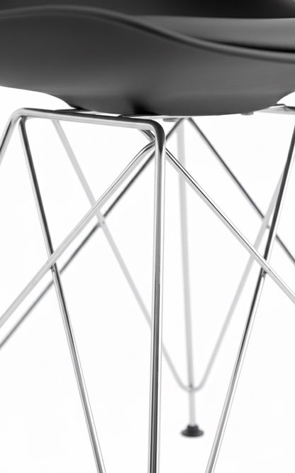 Chaise Tour Eiffel avec base métallique rembourrée - James