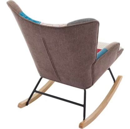 Sillón Mecedora en tela patchowork