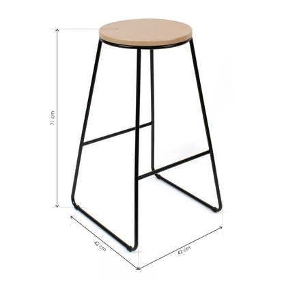 Taburete en madera natural - Wallet