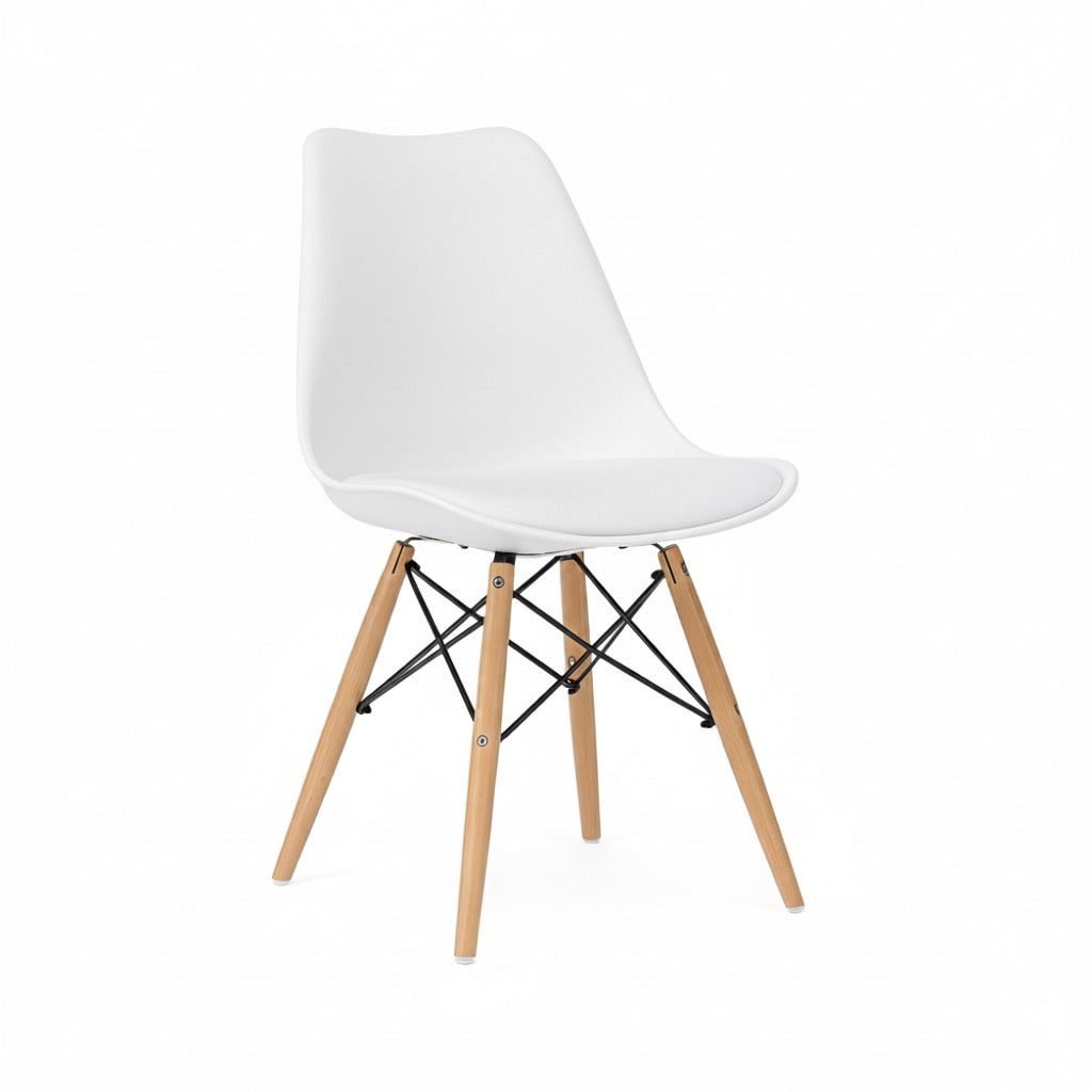 Pack de 4 sillas de diseño base Eiffel con acolchado - James