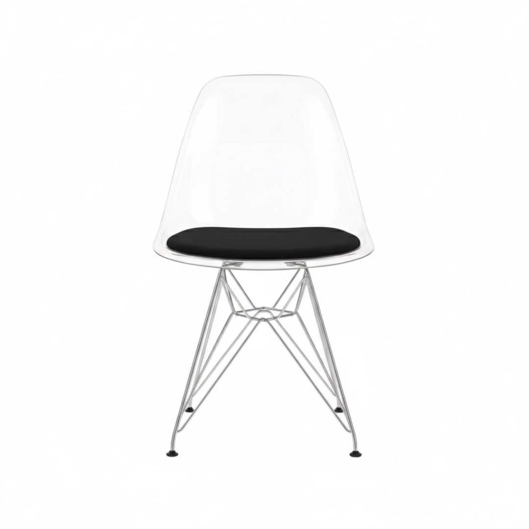 Pack de 4 sillas de diseño eiffel metal transparente - James