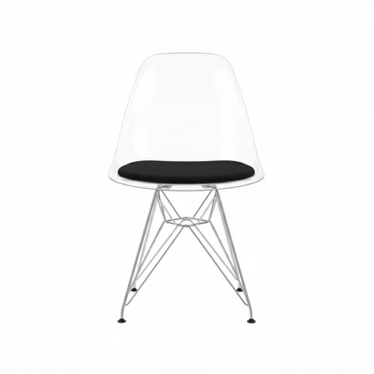 Pack de 4 sillas de diseño eiffel metal transparente - James