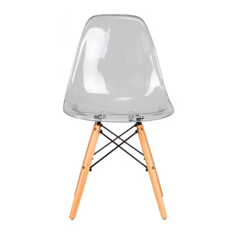 Chaise design Tour Eiffel avec base transparente - James