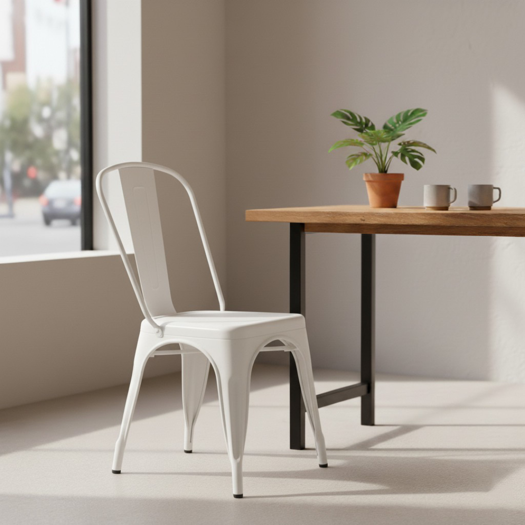 Silla de metal bistró