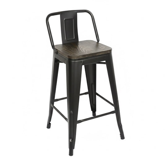 Lot de 4 tabourets de bistrot en bois antique