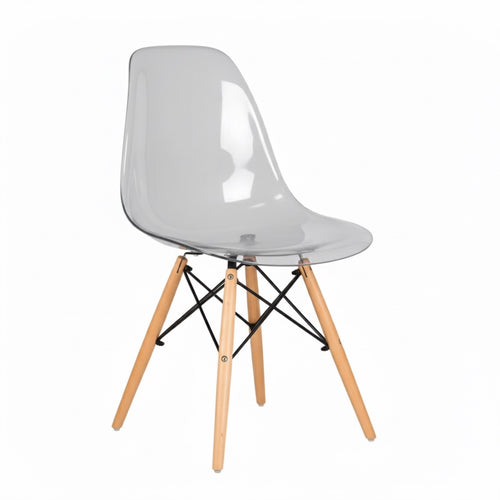 Chaise design Tour Eiffel avec base transparente - James