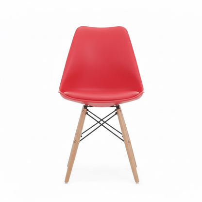 Pack de 4 sillas de diseño base Eiffel con acolchado - James