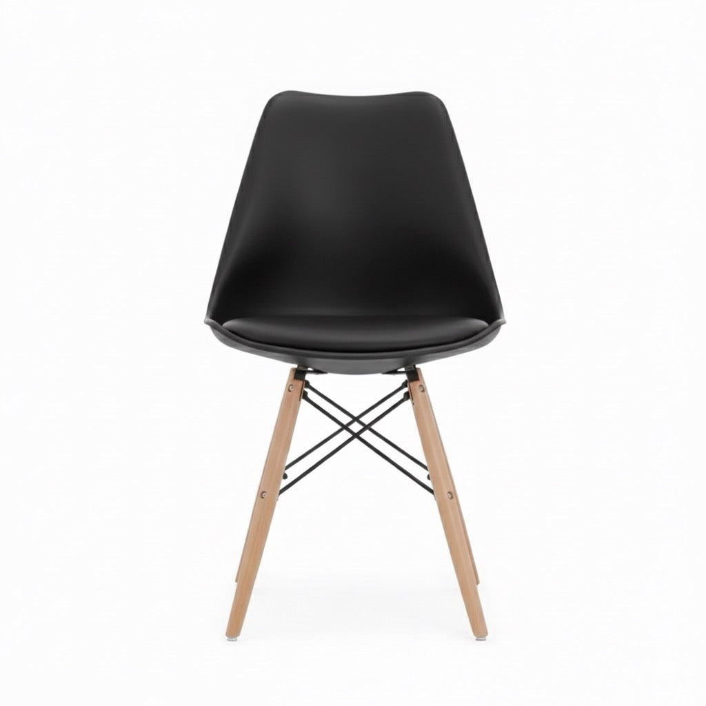 Pack de 4 sillas de diseño base Eiffel con acolchado - James