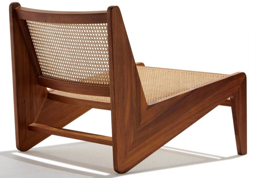 Fauteuil Cattani en bois de teck et rotin naturel