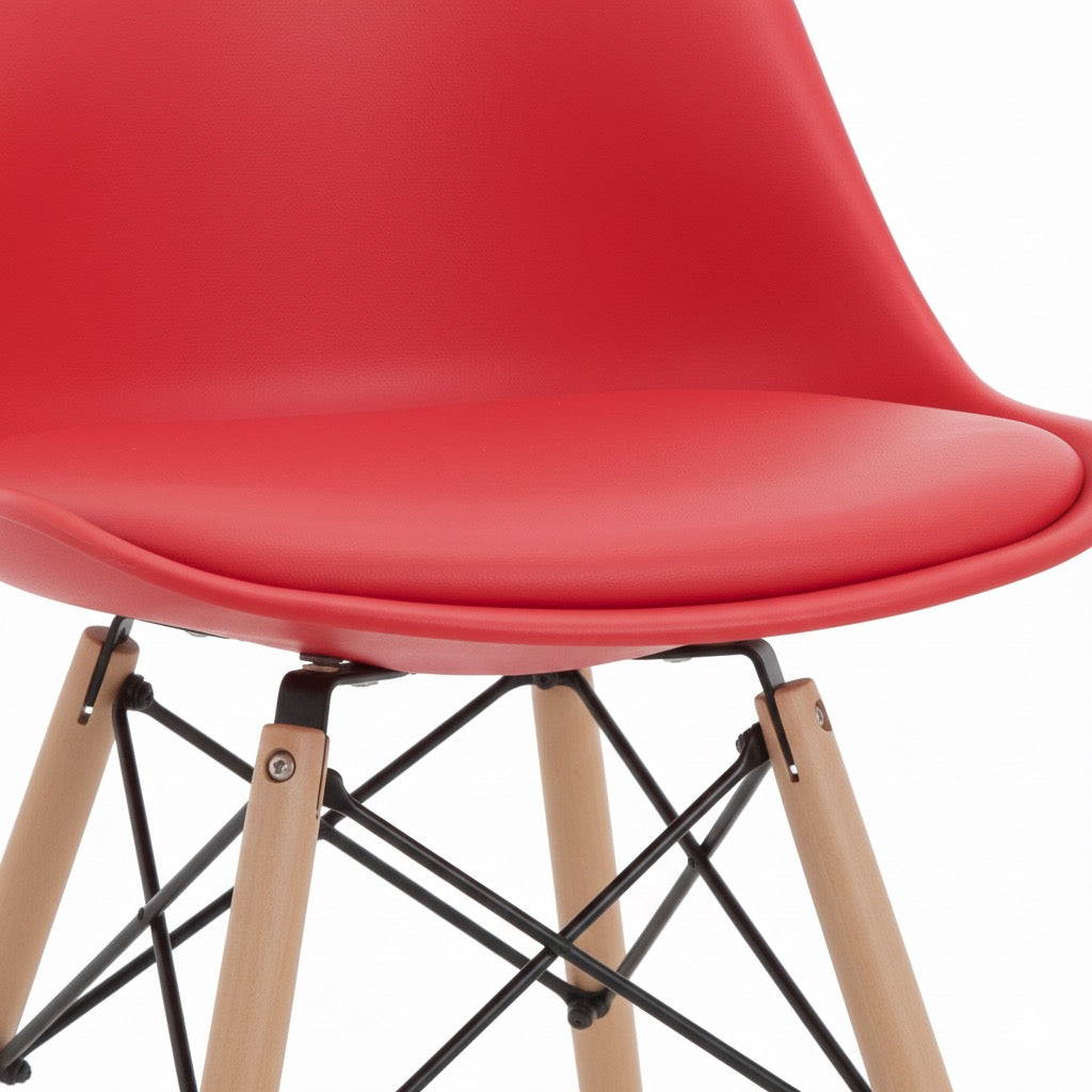 Pack de 4 sillas de diseño base Eiffel con acolchado - James