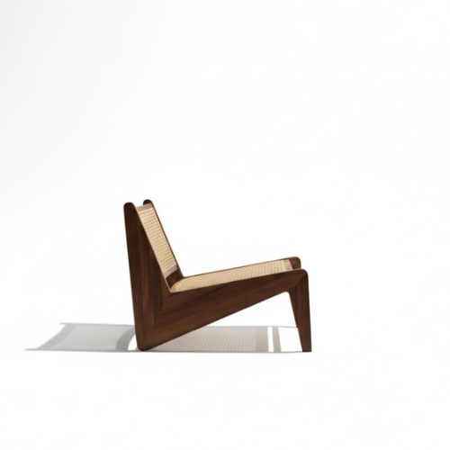 Fauteuil Cattani en bois de teck et rotin naturel