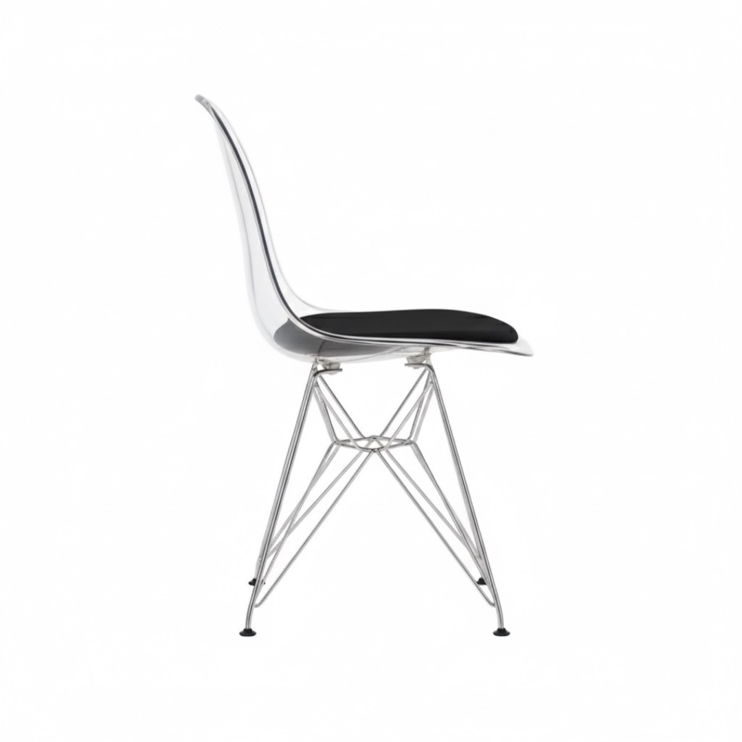 Pack de 4 sillas de diseño eiffel metal transparente - James