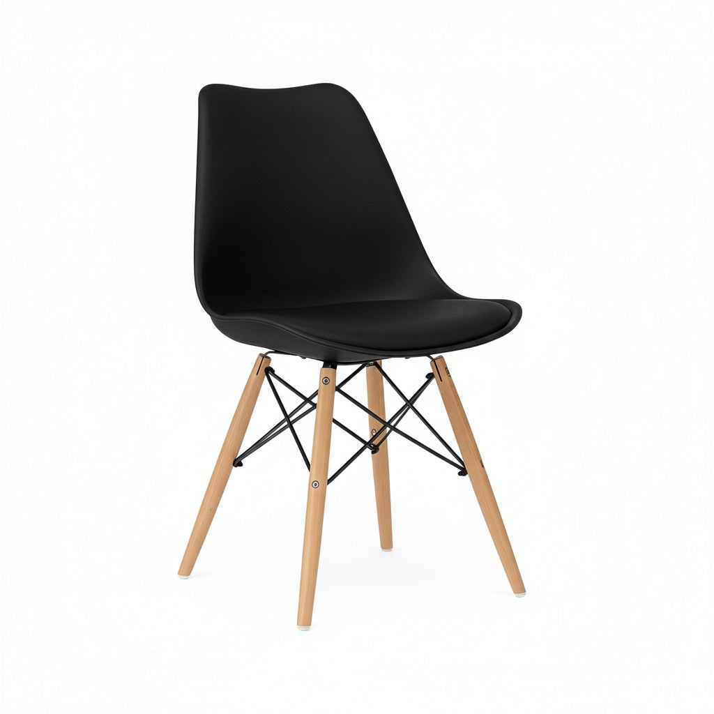 Pack de 4 sillas de diseño base Eiffel con acolchado - James