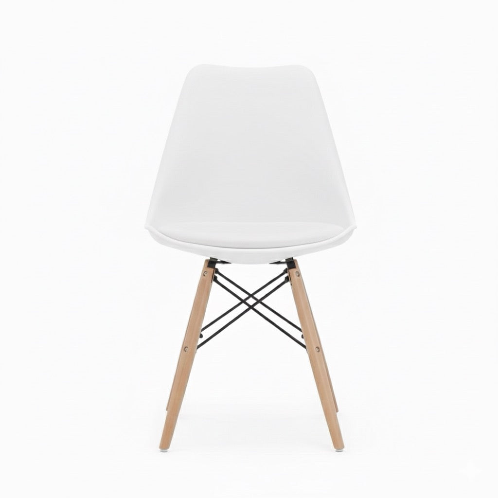 Pack de 4 sillas de diseño base Eiffel con acolchado - James