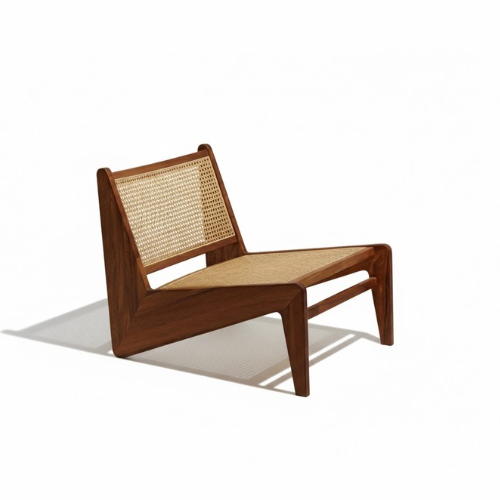 Fauteuil Cattani en bois de teck et rotin naturel