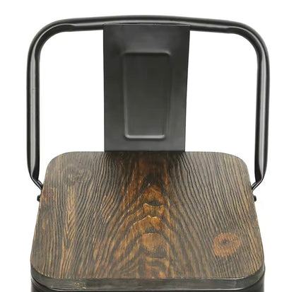 Pack de 4 taburetes asiento madera antigua - Bistro