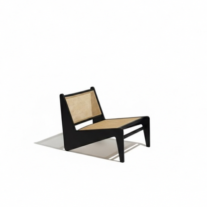 Fauteuil Cattani en bois de teck et rotin naturel