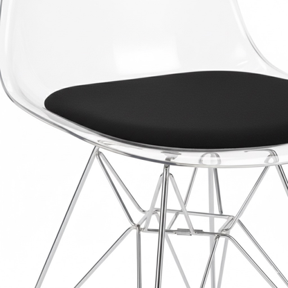 Pack de 4 sillas de diseño eiffel metal transparente - James