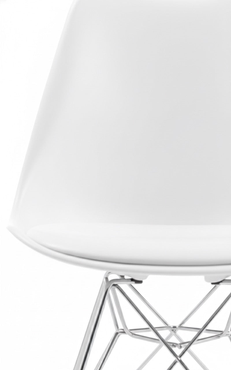 Chaise Tour Eiffel avec base métallique rembourrée - James